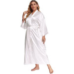 Women's Plus Size Long Satin Robes Plus Size Long Silk Robes Kimonos Sleepwear Dressing Gown
