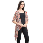 Women's Shrug (Light peach floral print Shrug / Jacket with 3/4th sleeves)